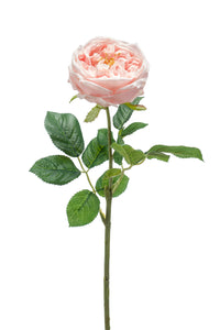 Artificial english rose - 1 stem - Pink blush