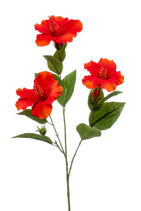 Artificial hibiscus - 1 stem - Red