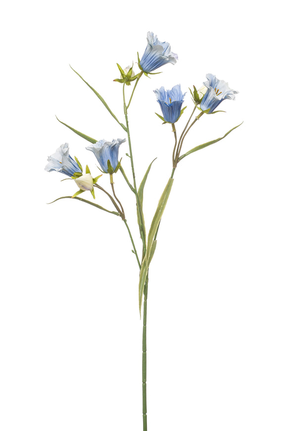 Artificial campanula spray - 1 stem - Light blue