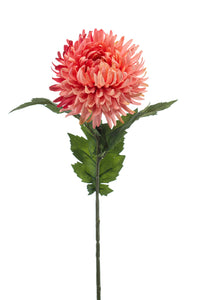 Artificial chrysanthum - 1 stem - Coral